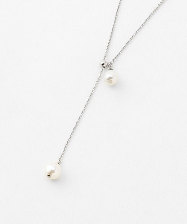 J.PRESS LADIES コットンパール ラリエット ネックレス シルバー系