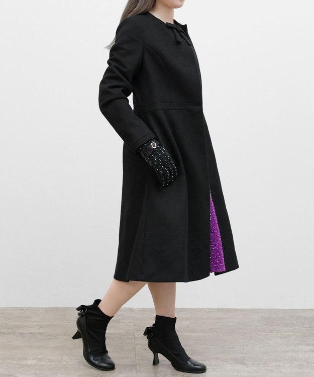 TOCCA 【WEB限定カラー有り】【消臭】MILKY PUFF リボンウールコート [WEB限定]ブラック系