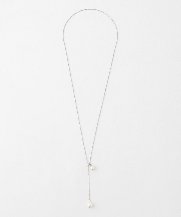 J.PRESS LADIES コットンパール ラリエット ネックレス シルバー系