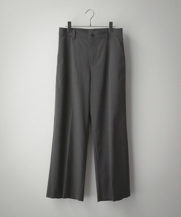 WEGO 【セットアップ対応】ワイドストレートスラックス グレーストライプ