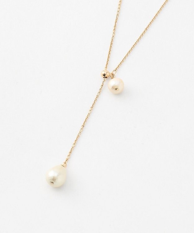 J.PRESS LADIES コットンパール ラリエット ネックレス ウスゴールド系