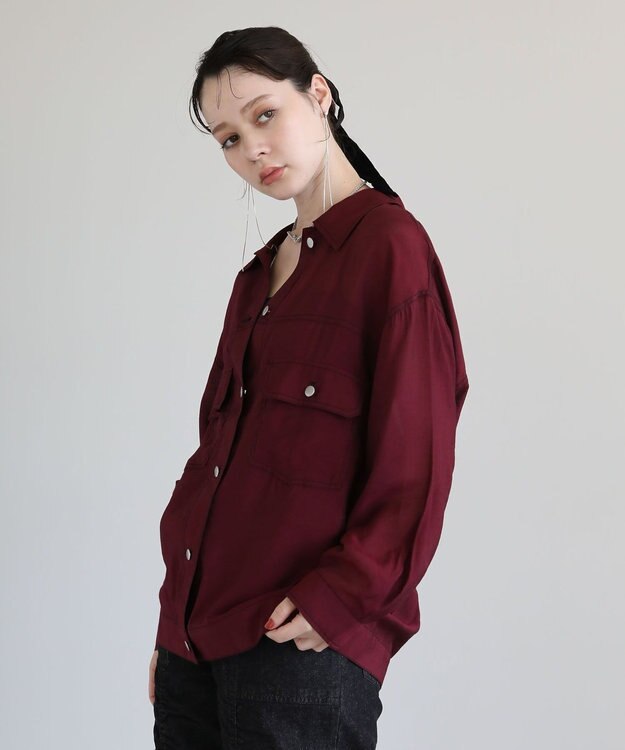 Green Parks ・ＥＬＥＮＣＡＲＥ　ＤＵＥ　カラーステッチシアーＧジャン Bordeaux