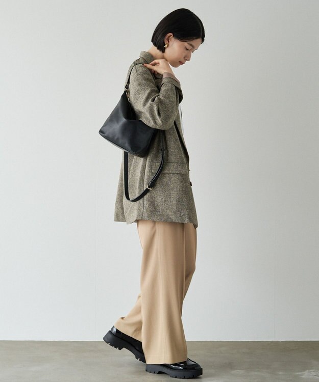 russet ソフトレザーシンプルショルダーバッグ (CE-1328-WEB) Black