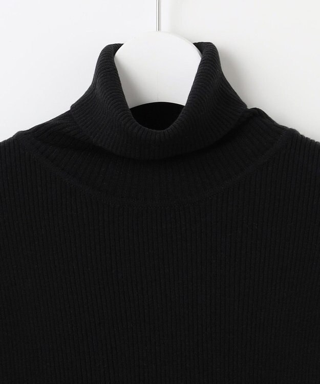 Feroux パールボタン リブタートル ニット ブラック系