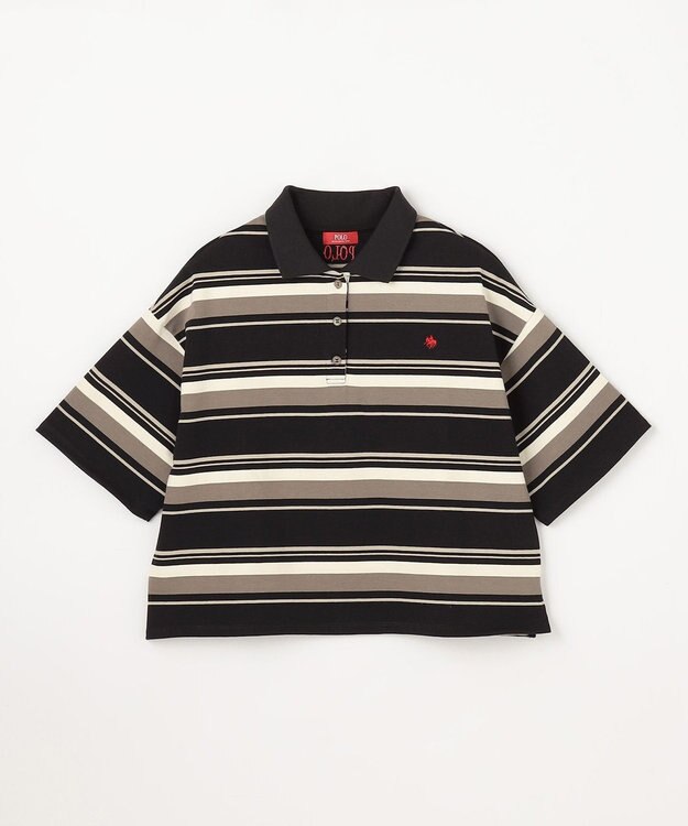 ANY 【POLO BCS別注】マルチカラー短丈ポロシャツ ブラックボーダー