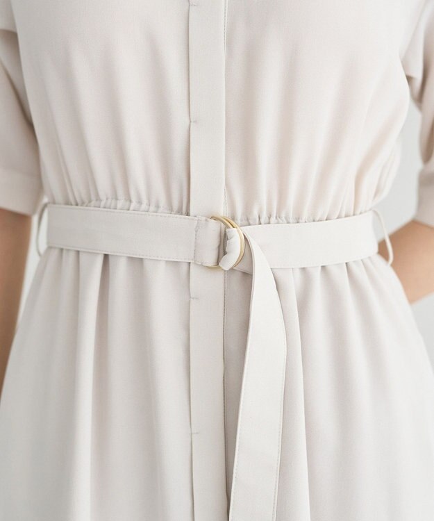 YECCA VECCA 【接触冷感】ベルト付きシャツワンピース Light Beige