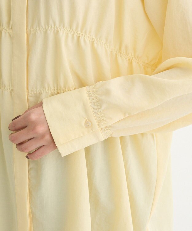 Green Parks シャーリングシャツチュニック Light Yellow