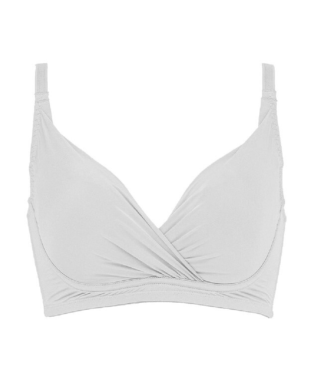 BRADELIS New York 【BRADELIS Me / ノンワイヤー・バストアップ】Perfumyブラ23S1 綿混素材で肌当たりの優しい補正ブラジャー バストにフィットしてラインが響きにくい ライトグレー