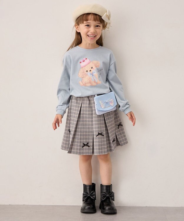 ANY KIDS ネコチャーム付きリボンベレー帽 エクリュ