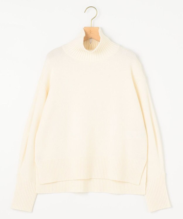 組曲 ウールカシミヤミックス ロールネック ニット パールホワイト系