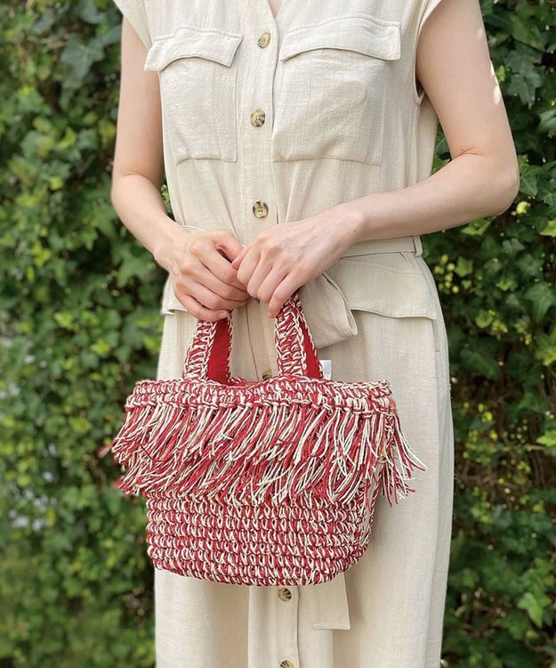 ROOTOTE 1151【カゴバッグ】LT.デリ.フリンジ.バスケット-C 01：ストロベリーミルク