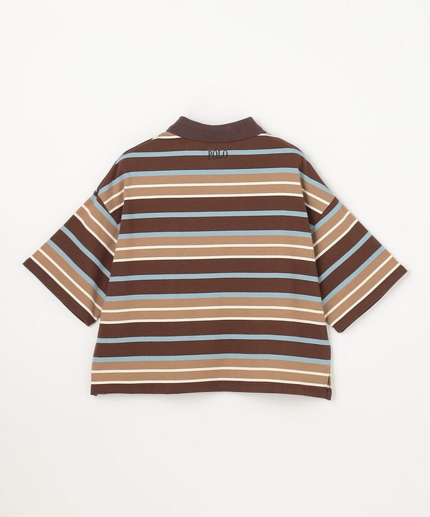 ANY 【POLO BCS別注】マルチカラー短丈ポロシャツ ブラウンボーダー
