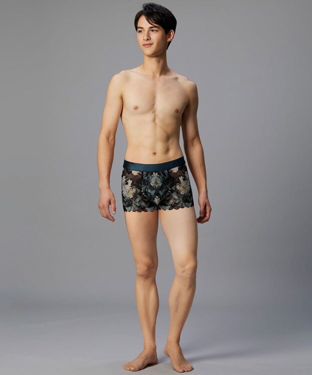 WACOAL MEN WACOAL MEN ボクサーパンツ 【レースボクサー】 フロント快適グラマラス 通気性 前閉じ 下着 メンズ WT3827 /ワコールメン ブラック