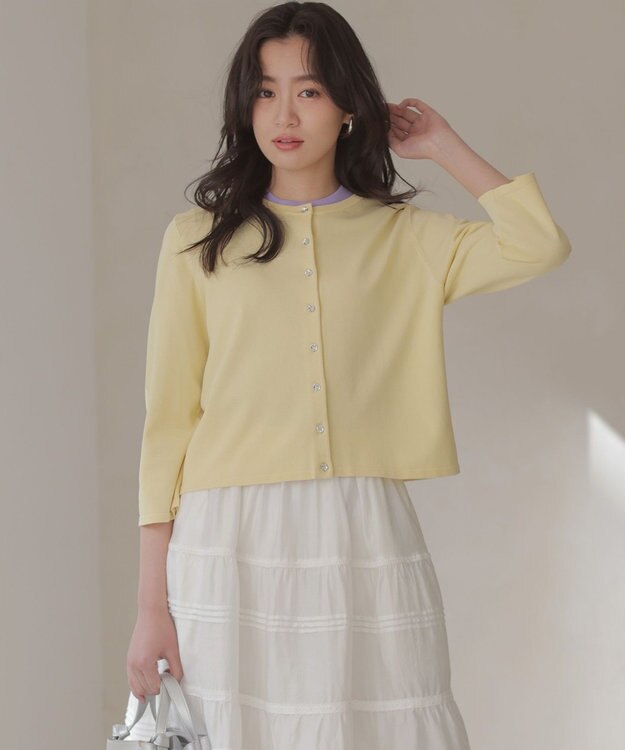 組曲 マイラックカラー カーディガン レモンクリーム系