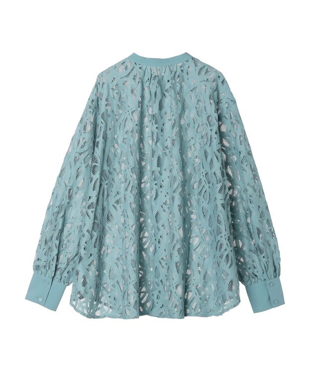 Green Parks ・ＥＬＥＮＣＡＲＥ　ＤＵＥ　レースバンドカラーブラウス Blue