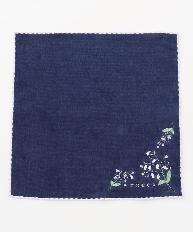 TOCCA MUGUET PETIT JARDIN TOWELCHIEF タオルハンカチ ネイビー系
