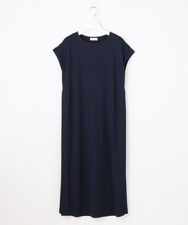 ANY SIS L プリーツ加工 ワンピース ネイビー