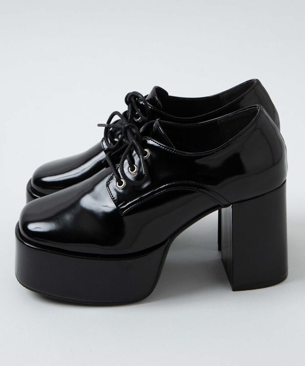 WEGO ボリュームヒールレースアップシューズ ブラックその他