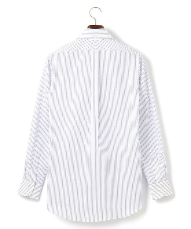 J.PRESS MEN 【PREMIUM PLEATS / 形態安定】スーピマコットンパナマストライプ ドレスシャツ / B.D. サックスブルー系1