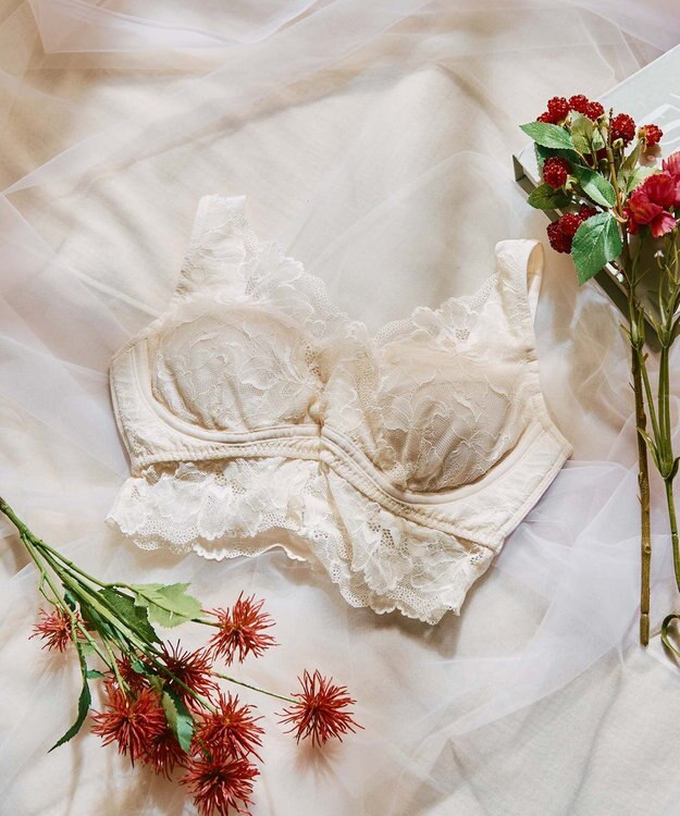 San-ai Resort（三愛水着楽園） 毎日らくちん 楽しくバストケアもちもちナイトブラ【ナイト＆ディブラ】フロントホック無し 【northerly】 ホワイト