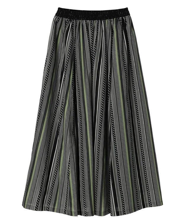 Green Parks ・ＥＬＥＮＣＡＲＥ　ＤＵＥ　マルチストライプスカート Gray