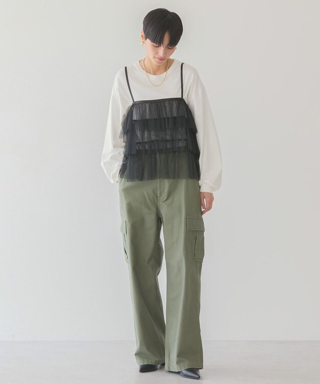 AMERICAN HOLIC ティアードチュールキャミソール Black