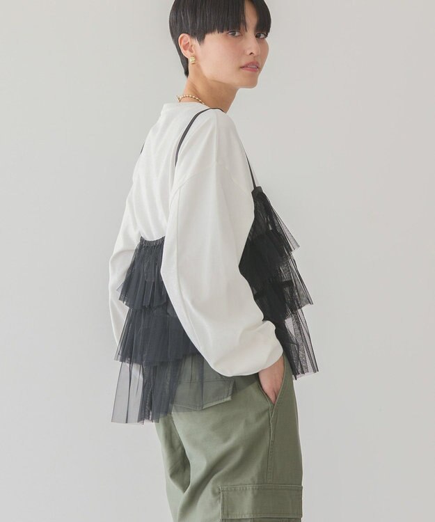 AMERICAN HOLIC ティアードチュールキャミソール Black