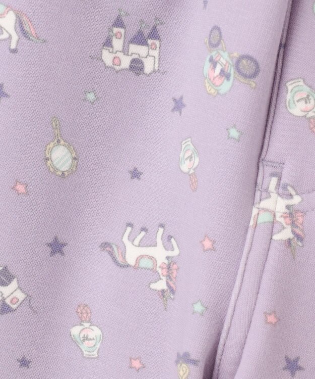 ANY KIDS 7days 裏シャギー 総柄 パンツ ラベンダー系ユニコーン柄