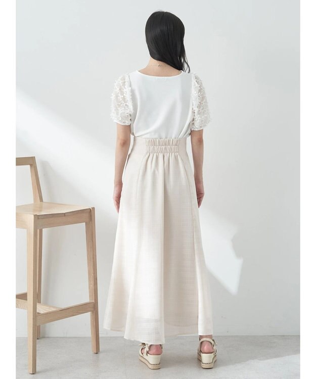 earth music&ecology リボンスリーブプルオーバー Ivory