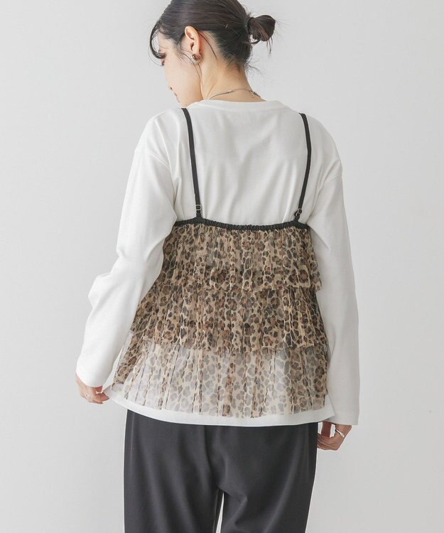 AMERICAN HOLIC ティアードチュールキャミソール Leopard