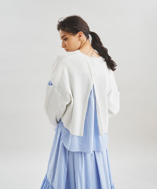 梅雨diagramレイヤードシャツニットトップ36サイズ 梅雨diagram