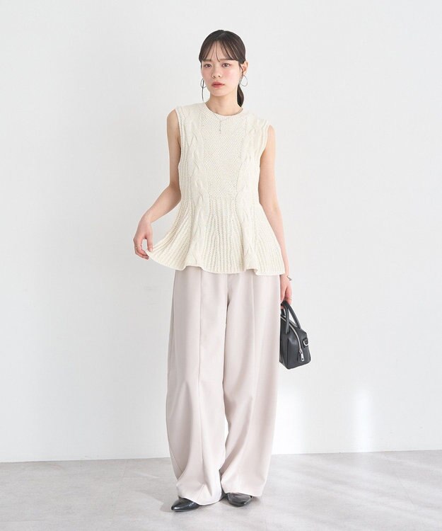 earth music&ecology フレアニットベスト Ivory