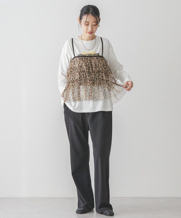 AMERICAN HOLIC ティアードチュールキャミソール Leopard