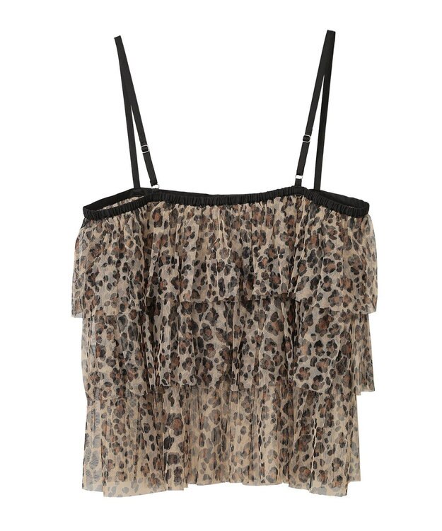 AMERICAN HOLIC ティアードチュールキャミソール Leopard