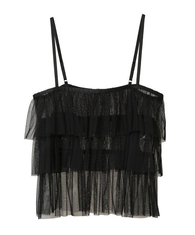 AMERICAN HOLIC ティアードチュールキャミソール Black