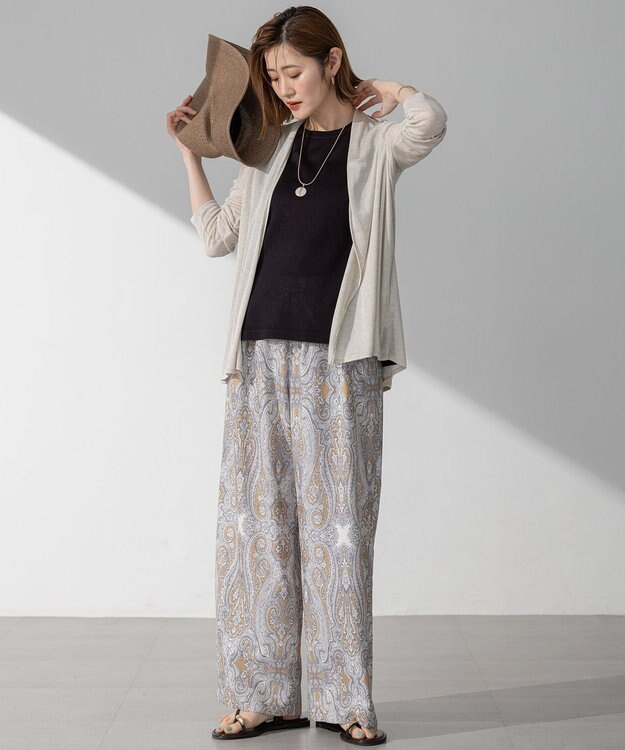 23区 L 【新色追加/UVケア/接触冷感】マルチ機能 シアー ショート カーディガン ベージュ系