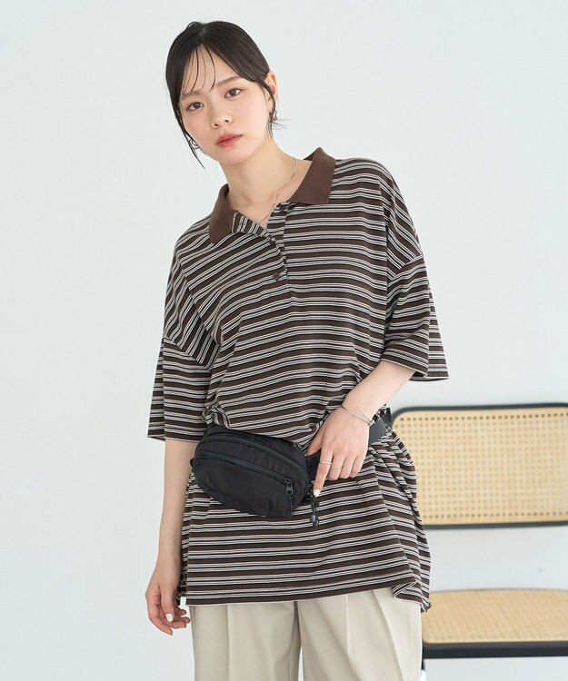 earth music&ecology ラガーポロシャツ Brown