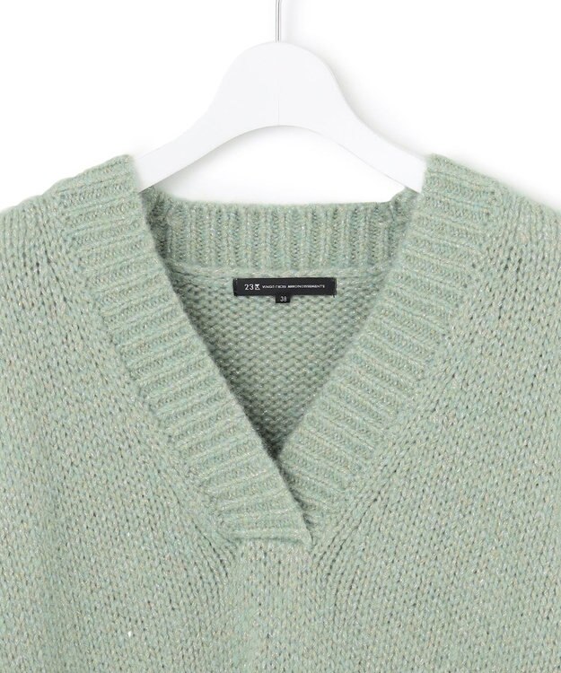 23区 L 【GLOW11月号掲載】ヘアリーラメリリー バルキー ニット スモーキーグリーン系