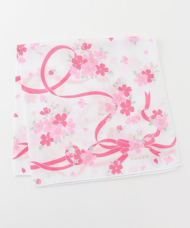 TOCCA CHERRY BLOOSOM GAUZECHIEF ハンカチ ホワイト系