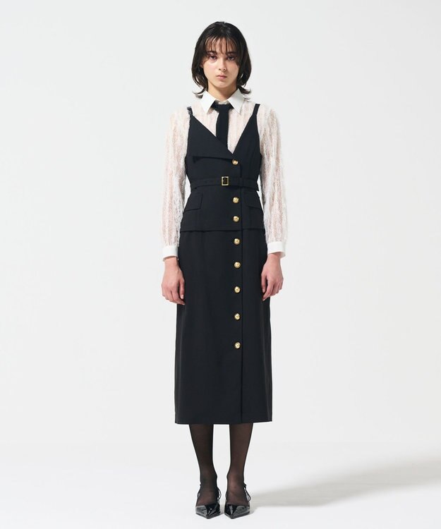 GRACE CONTINENTAL タイトテーラージャンパースカート ブラック