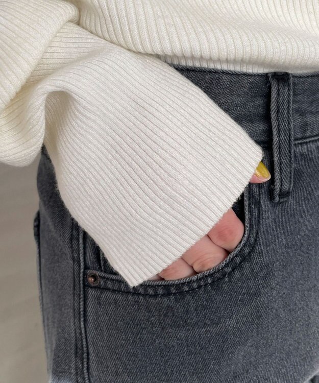 WEGO スプレーペイントストレートデニムパンツ ブラックその他