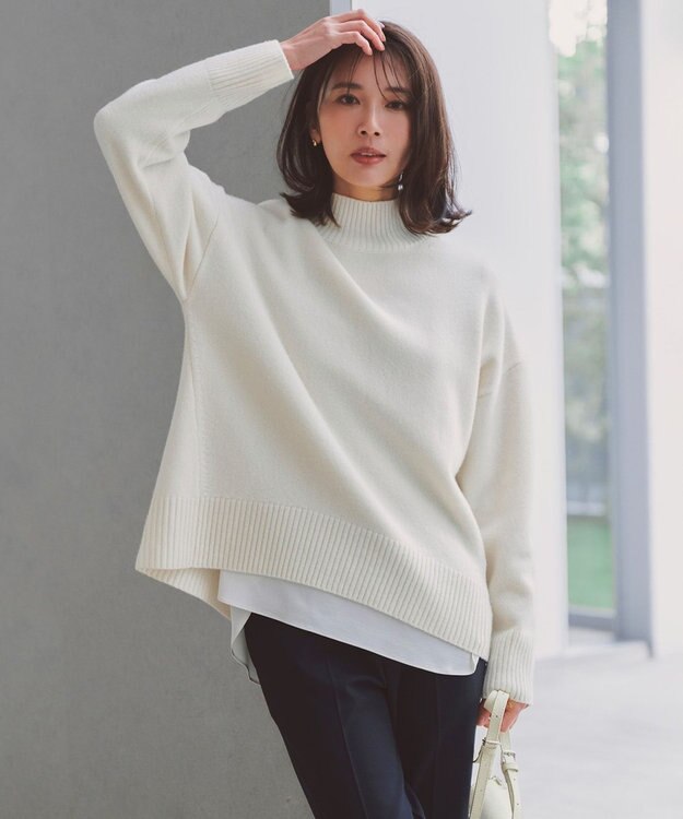 UNFILO L カシミヤブレンド ハイネックニット オフ