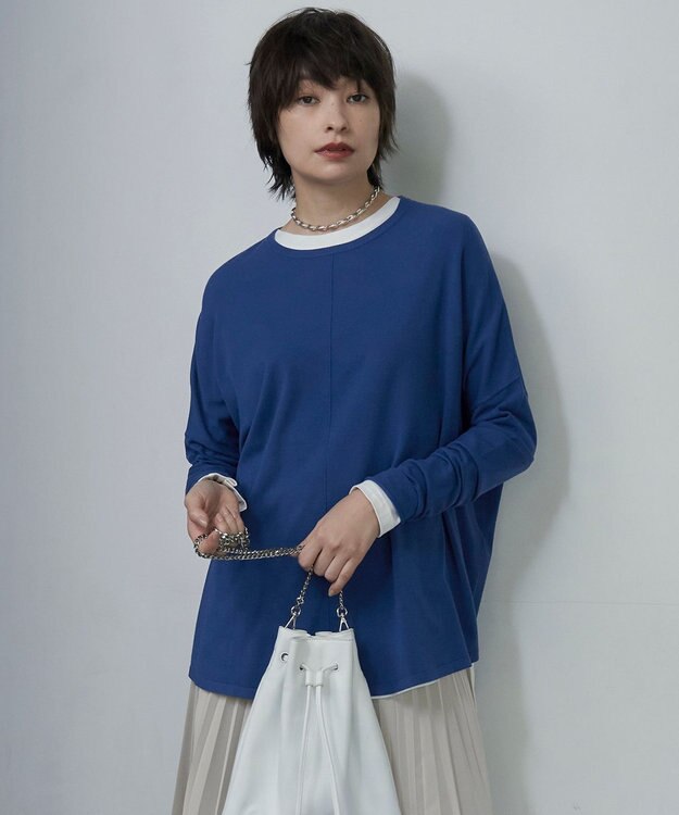 ICB 【洗える】 ヴィスコースワイド プルオーバー ロイヤルブルー系