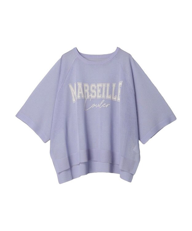 Green Parks シアーロゴニットプルオーバー Blue