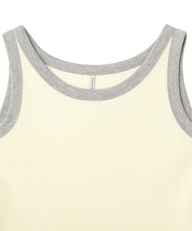 AMERICAN HOLIC バイカラーテレコタンクトップ Light Yellow