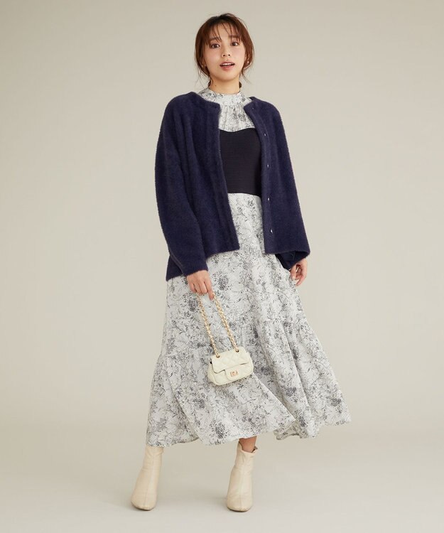 Feroux 【古畑星夏さん着用・3WAY】ビスチェコンビフラワープリント ワンピース スカイブルー系4