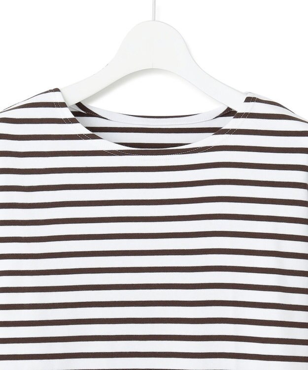 23区 S 【洗える】Armor-lux ボーダー カットソー オフ×ブラウン