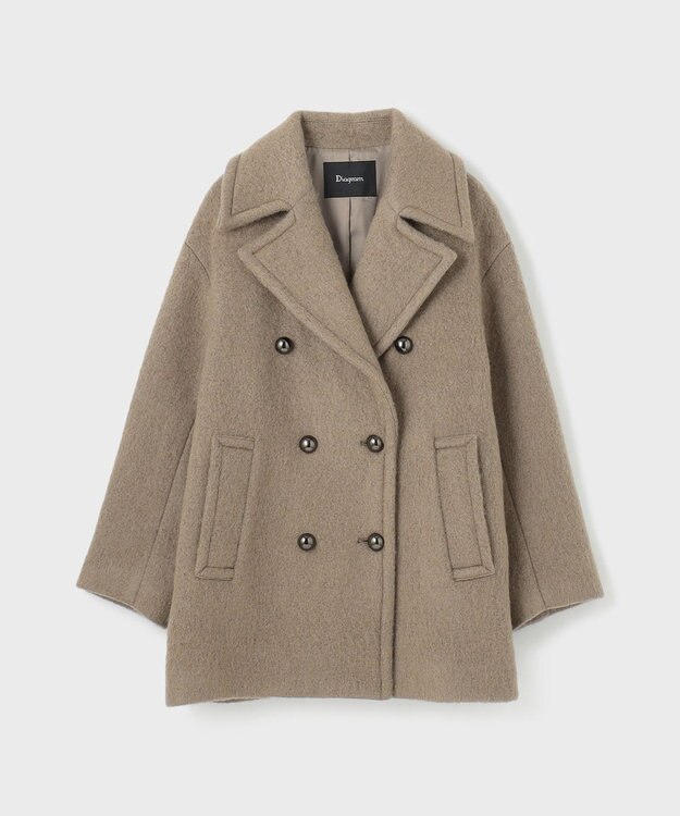 GRACE CONTINENTAL モヘヤシャギーPコート カーキ