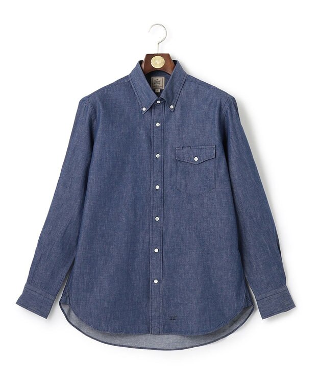 J.PRESS MEN デニムルックツイルシャツ/B.D サックスブルー系