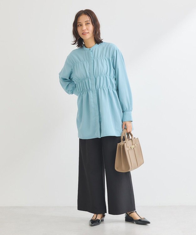 Green Parks シャーリングシャツチュニック Blue